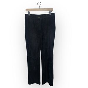 St. John Collection Black 100% Genuine Leather Suede Pants Size 8